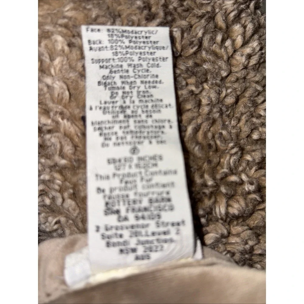 Pottery Barn  shades of Brown Faux Fur Throw Blanket - 50 x 60